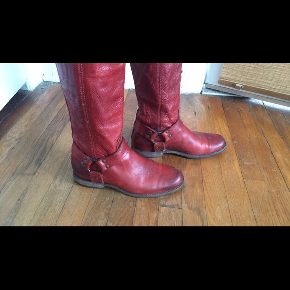 Frye Boots: Phillip Harness Tall Red - Picture 2 of 3